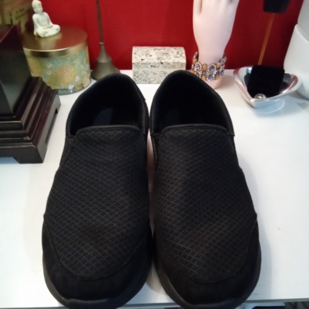 Skechers Black Slip-On Loafers with Breathable Design
